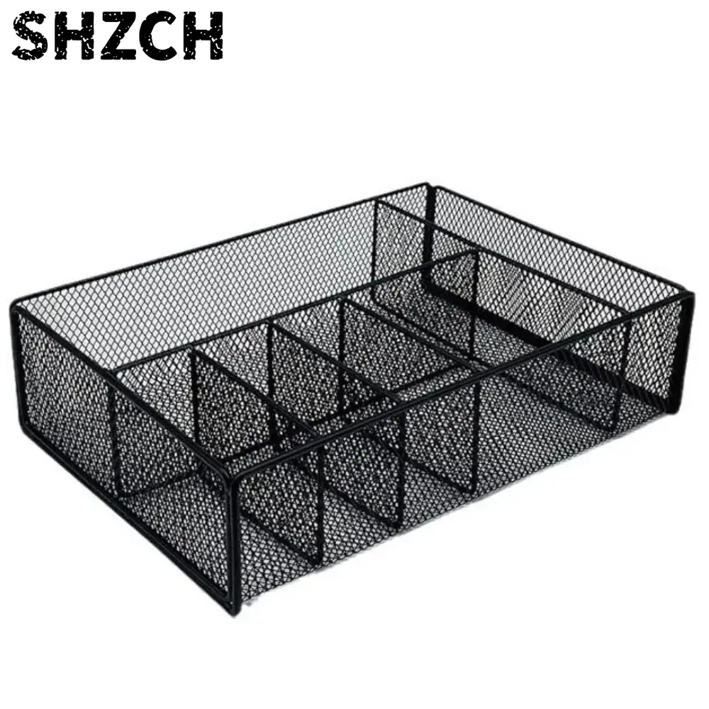 Paper Basket Mesh - Czarny metalowy kosz do przechowywania, siatkowy,