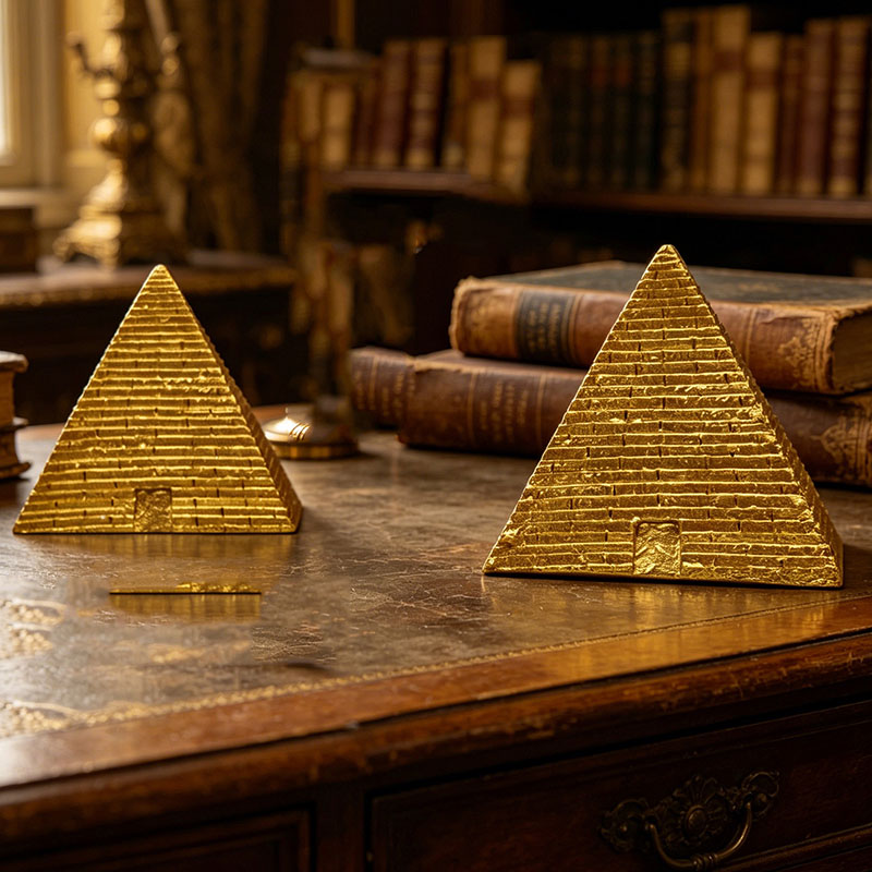 Office Furniture Egypt - 2 szt. Miniaturowe figurki piramid egipskich