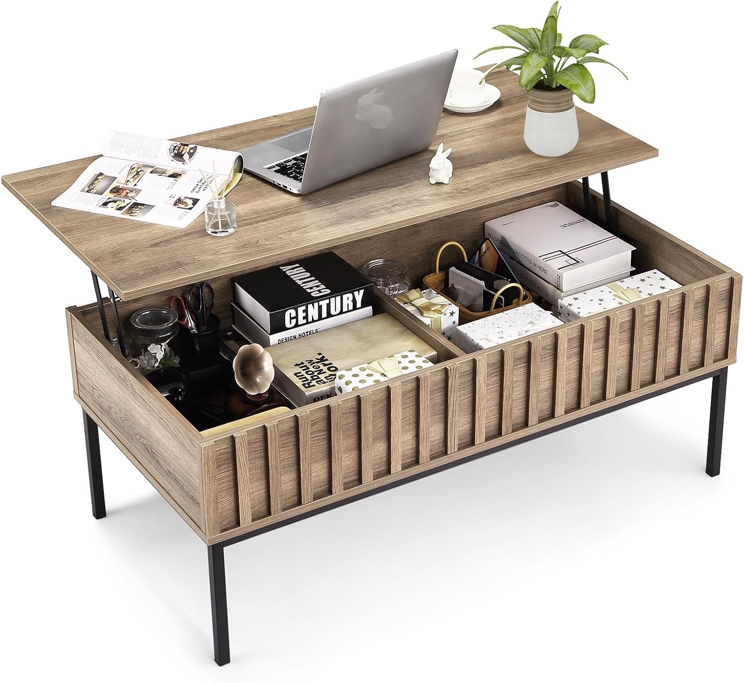 Office Furniture Center - Drewniany stolik kawowy z podnoszonym blatem