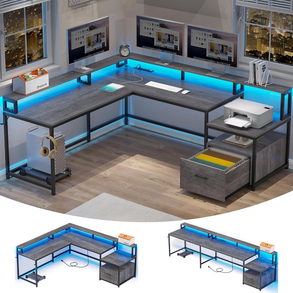 Office Furniture Outlet - Biurko w kształcie litery L, biurko