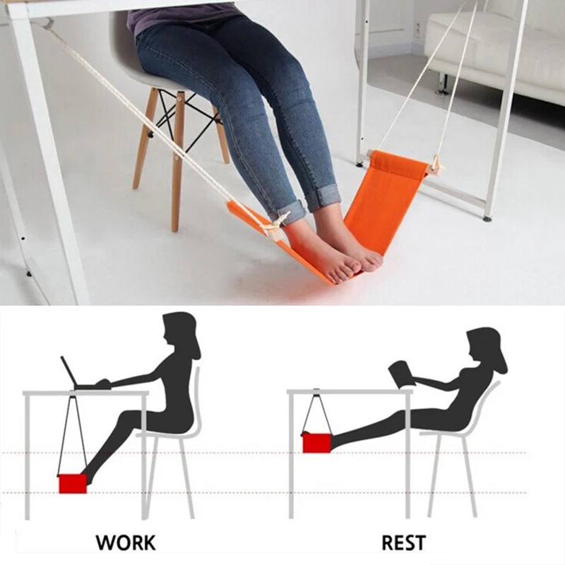 Under Desk Hammock - Regulowany poliestrowy hamak na stopy -