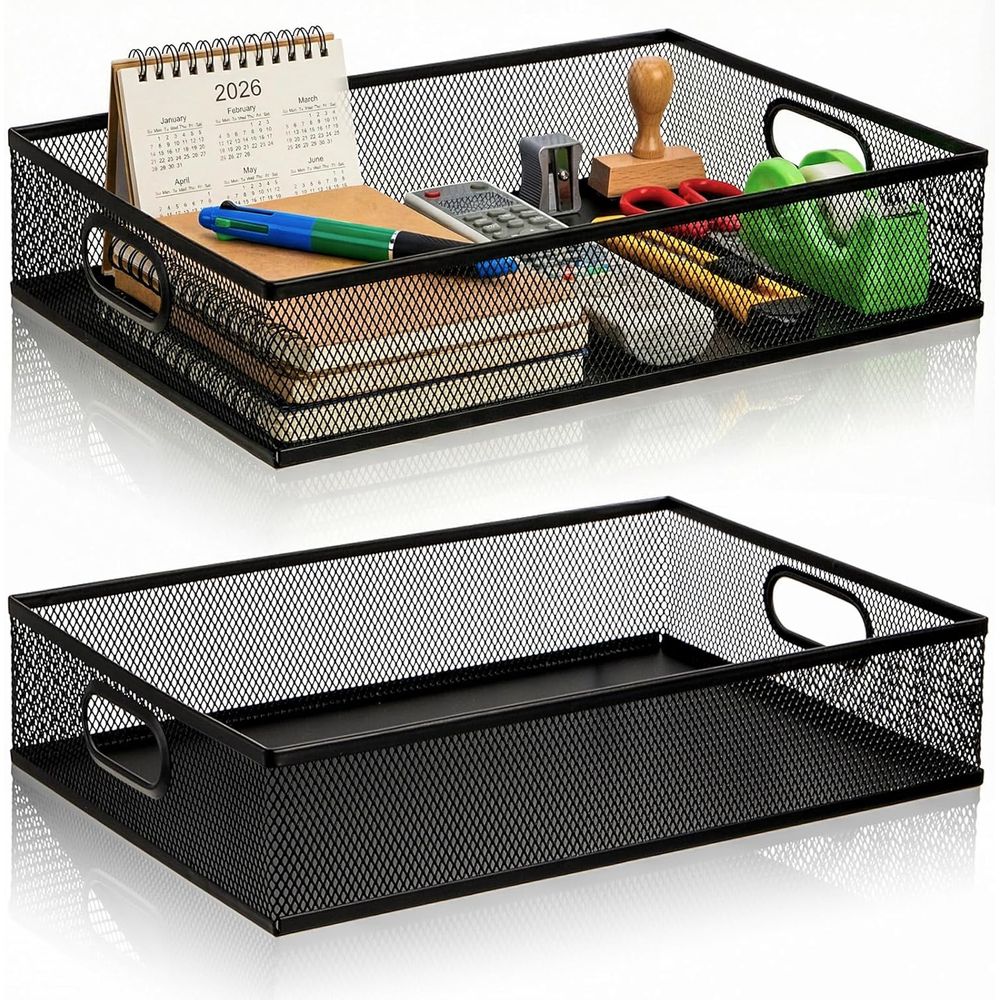 Paper Basket Mesh - 2-poziomowy metalowy organizer na biurko z