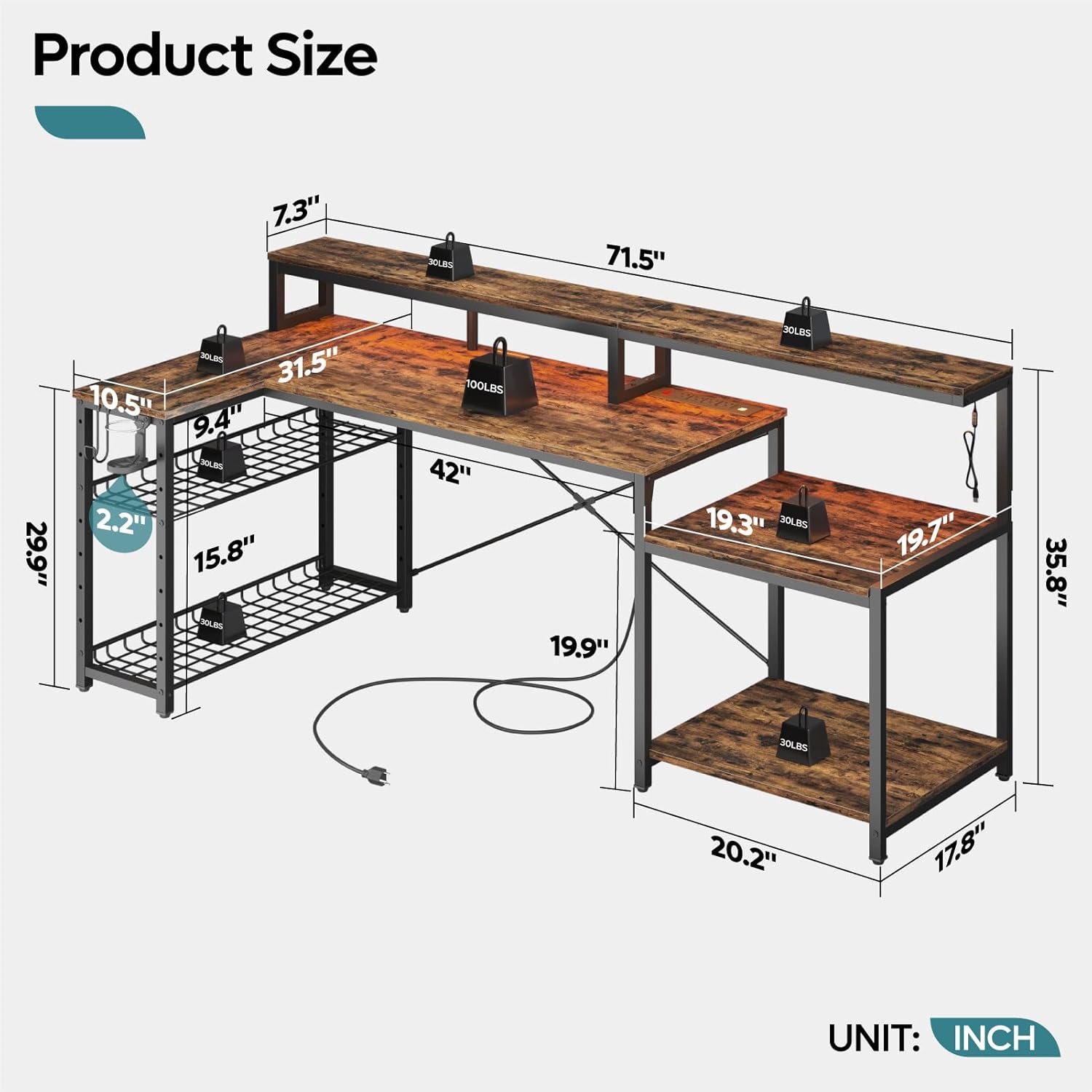 Biurko komputerowe 71,5 cala z – Office Furniture Outlet recenzja i cena