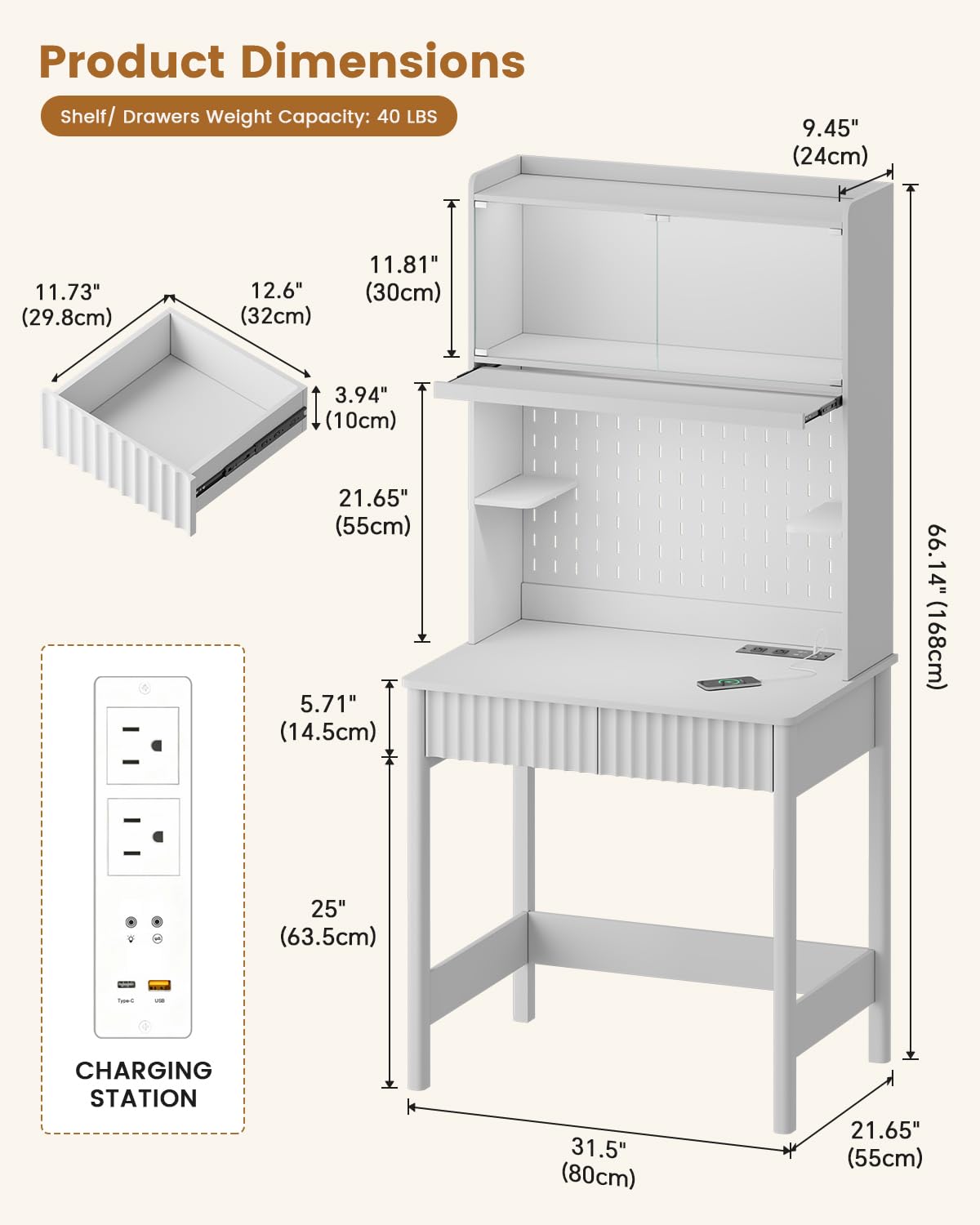 Białe biurko z gniazdkami, mał – Office Furniture Outlet recenzja i cena